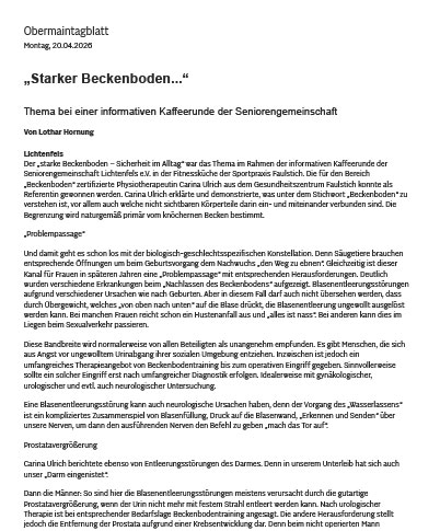 Starker Beckenboden